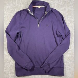 Burberry Purple Long Sleeve 1/4 Zip Pull Over Preppy Sweater Men Size L